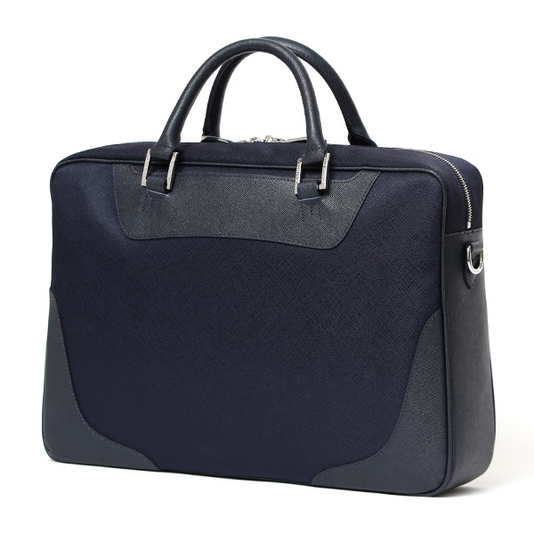  ブリーフケース メンズ ブランド ペッレモルビダ 日本製 ナイロン レザー 革 軽量 ビジネス バッグ ブルー ネイビー 青色 機能性 PC タブレット収納 A4 通勤 通学 カジュアル かばん ペッレ モルビダ(PELLE MORBIDA)