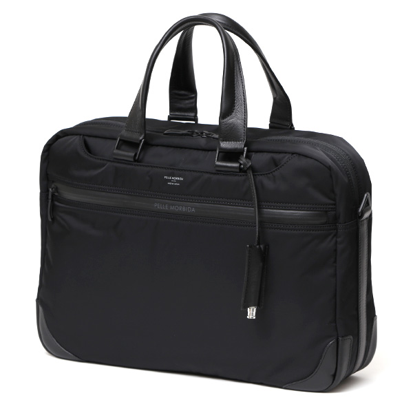 ペッレモルビダ ハイドロフォイル ブリーフバッグ メンズ ブリーフケース ビジネスバッグ ブランド 日本製 ブラック 黒 黒色 PC収納 ナイロン ショルダー ベルト 付き 革 通勤 通学 HYD001 ペッレ モルビダ(PELLE MORBIDA)