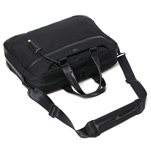 ペッレモルビダ ハイドロフォイル ブリーフバッグ メンズ ブリーフケース ビジネスバッグ ブランド 日本製 ブラック 黒 黒色 PC収納 ナイロン ショルダー ベルト 付き 革 通勤 通学 HYD001 ペッレ モルビダ(PELLE MORBIDA)