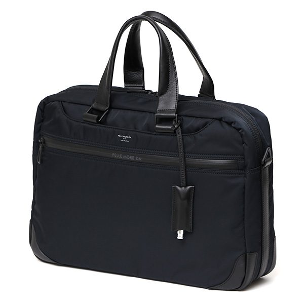 ペッレモルビダ ハイドロフォイル ブリーフバッグ メンズ ブリーフケース ビジネスバッグ ブランド 日本製 ブルー ネイビー 青色 PC収納 ナイロン ショルダー ベルト 付き 革 通勤 通学 HYD001 ペッレ モルビダ(PELLE MORBIDA)