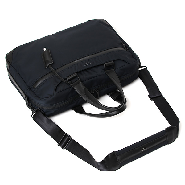 ペッレモルビダ ハイドロフォイル ブリーフバッグ メンズ ブリーフケース ビジネスバッグ ブランド 日本製 ブルー ネイビー 青色 PC収納 ナイロン ショルダー ベルト 付き 革 通勤 通学 HYD001 ペッレ モルビダ(PELLE MORBIDA)