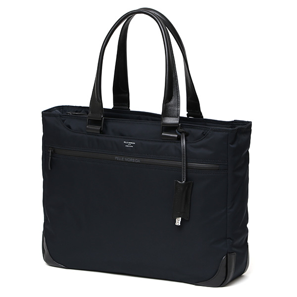 ビジネストート ブランド メンズ トート ナイロン 日本製 ソロテックス オフィスカジュアル おしゃれ 鞄 革 ブルー ネイビー 青色 男性 プレゼント ギフト 30代 40代 通勤 HYD004 ハイドロフォイル ペッレ モルビダ(PELLE MORBIDA)