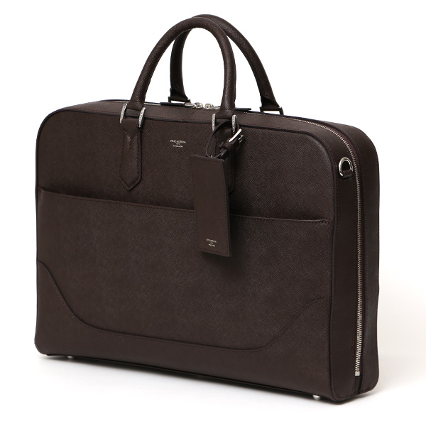 ペッレモルビダ ブリーフケース 本革 メンズ ビジネスバッグ ブリーフバッグ ショルダーベルト 付き ダークブラウン ブラウン 茶 茶色 PC収納 おしゃれ プレゼント 日本製 ブランド キャピターノ CA013A ペッレ モルビダ(PELLE MORBIDA)