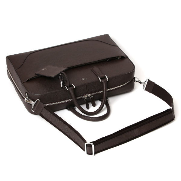 ペッレモルビダ ブリーフケース 本革 メンズ ビジネスバッグ ブリーフバッグ ショルダーベルト 付き ダークブラウン ブラウン 茶 茶色 PC収納 おしゃれ プレゼント 日本製 ブランド キャピターノ CA013A ペッレ モルビダ(PELLE MORBIDA)