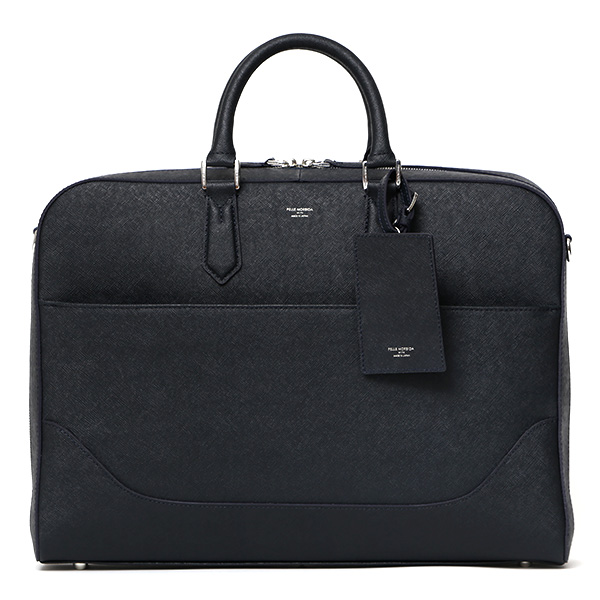 ペッレ モルビダ(PELLE MORBIDA) キャピターノ レザー ブリーフケース ネイビー