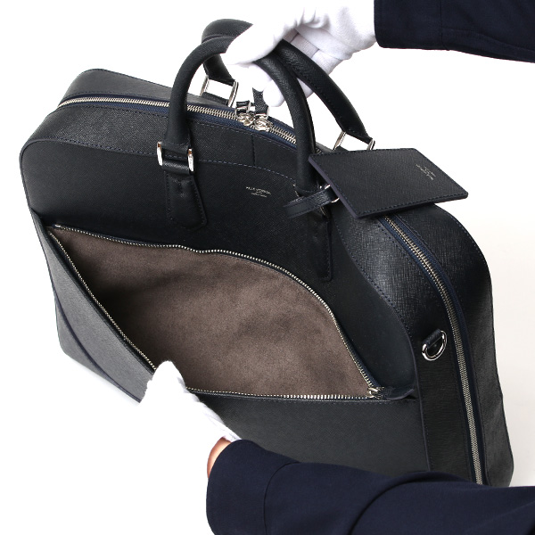  ペッレモルビダ ブリーフケース 本革 メンズ ビジネスバッグ ブリーフバッグ ショルダーベルト 付き ブルー ネイビー 青色 PC収納 おしゃれ プレゼント 日本製 ブランド キャピターノ CA013A ペッレ モルビダ(PELLE MORBIDA)