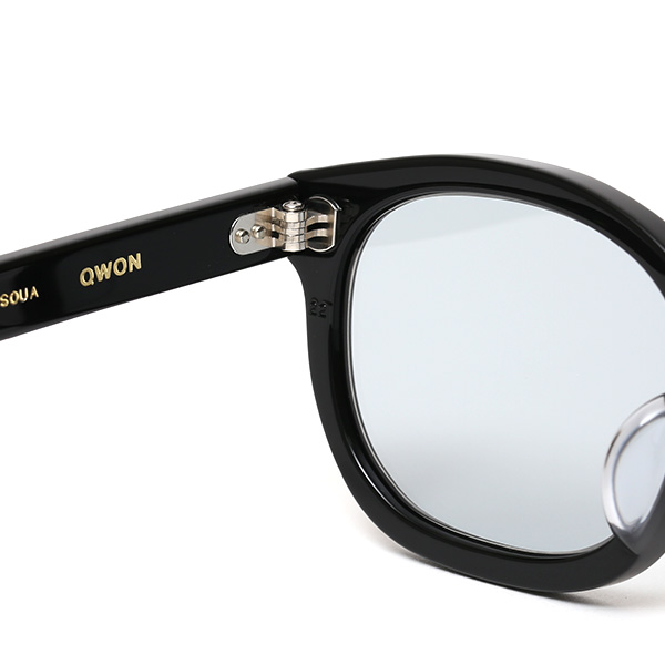  サングラス メンズ 日本 ブランド 薄い 色 レンズ ブラック 黒 黒色 パリジャン ウェリントン フレンチビンテージ 黒縁 オシャレ 国産 鯖江 日本製 高級 手磨き ハンドメイド プレゼント ギフト QWON クヲン クオン MATSOUA マツワ Sunglass