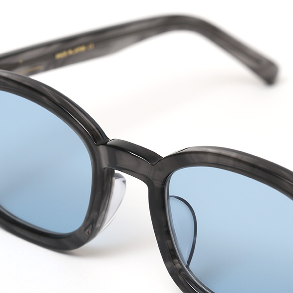  サングラス メンズ 日本 ブランド 薄い 色 レンズ グレー グレイ 灰色 パリジャン ウェリントン フレンチビンテージ 黒縁 オシャレ 国産 鯖江 日本製 高級 手磨き ハンドメイド プレゼント ギフト QWON クヲン クオン MATSOUA マツワ Sunglass