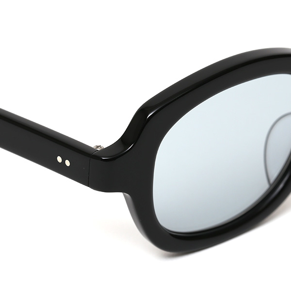  サングラス メンズ 日本 ブランド 薄い 色 レンズ ブラック 黒 黒色 オーバル スクエア ロック 黒縁 オシャレ 国産 鯖江 日本製 高級 手磨き ハンドメイド プレゼント ギフト QWON クヲン クオン MOJO モジョ Sunglass