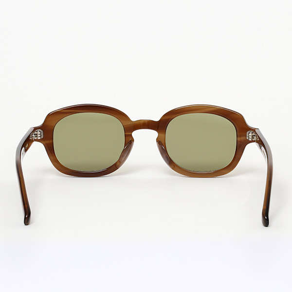  サングラス メンズ 日本 ブランド 薄い 色 レンズ ブラウン 茶 茶色 オーバル スクエア ロック 黒縁 オシャレ 国産 鯖江 日本製 高級 手磨き ハンドメイド プレゼント ギフト QWON クヲン クオン MOJO モジョ Sunglass