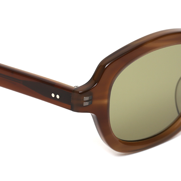  サングラス メンズ 日本 ブランド 薄い 色 レンズ ブラウン 茶 茶色 オーバル スクエア ロック 黒縁 オシャレ 国産 鯖江 日本製 高級 手磨き ハンドメイド プレゼント ギフト QWON クヲン クオン MOJO モジョ Sunglass