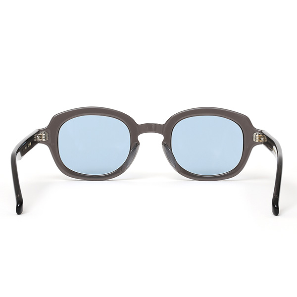  サングラス メンズ 日本 ブランド 薄い 色 レンズ グレー グレイ 灰色 オーバル スクエア ロック 黒縁 オシャレ 国産 鯖江 日本製 高級 手磨き ハンドメイド プレゼント ギフト QWON クヲン クオン MOJO モジョ Sunglass