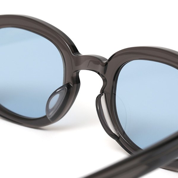  サングラス メンズ 日本 ブランド 薄い 色 レンズ グレー グレイ 灰色 オーバル スクエア ロック 黒縁 オシャレ 国産 鯖江 日本製 高級 手磨き ハンドメイド プレゼント ギフト QWON クヲン クオン MOJO モジョ Sunglass