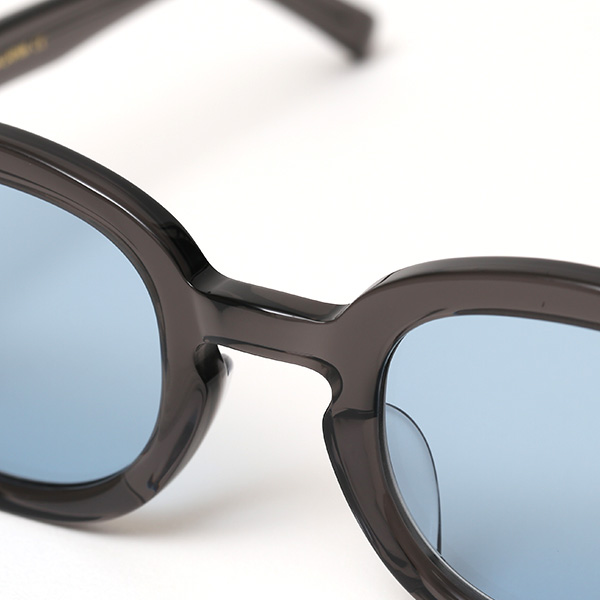  サングラス メンズ 日本 ブランド 薄い 色 レンズ グレー グレイ 灰色 オーバル スクエア ロック 黒縁 オシャレ 国産 鯖江 日本製 高級 手磨き ハンドメイド プレゼント ギフト QWON クヲン クオン MOJO モジョ Sunglass