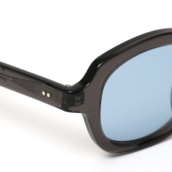  サングラス メンズ 日本 ブランド 薄い 色 レンズ グレー グレイ 灰色 オーバル スクエア ロック 黒縁 オシャレ 国産 鯖江 日本製 高級 手磨き ハンドメイド プレゼント ギフト QWON クヲン クオン MOJO モジョ Sunglass