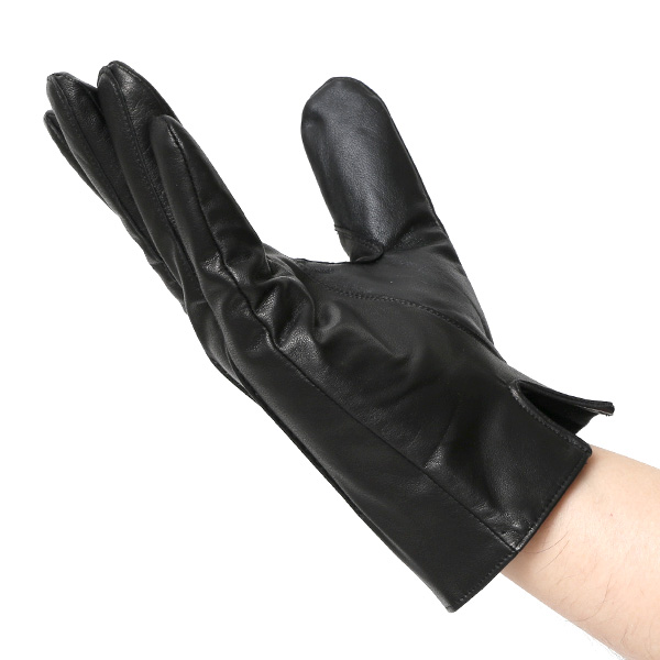  佐々木手袋 日本製 牛革 レザー メンズ 手袋 スマートフォン対応 ブラック 黒 黒色 防寒 革手袋 本革 国産 オールレザー 化粧箱付き スマホ対応 タッチパネル 操作可能 高級 おしゃれ プレゼント 男性 大人 通勤 三本山 経年変化 味わい 暖かい