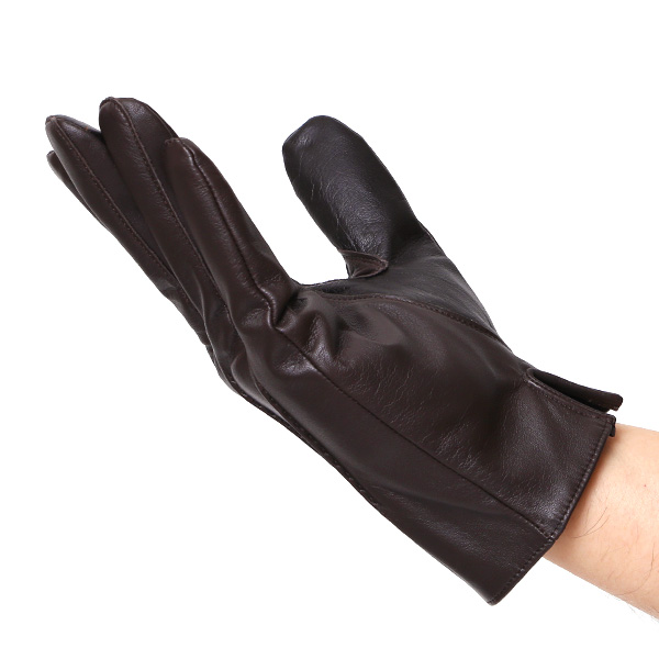  佐々木手袋 日本製 牛革 レザー メンズ 手袋 スマートフォン対応 ダークブラウン ブラウン 茶 茶色 防寒 革手袋 本革 国産 オールレザー 化粧箱付き スマホ対応 タッチパネル 操作可能 高級 おしゃれ プレゼント 男性 大人 通勤 三本山 経年変化 味わい 暖かい