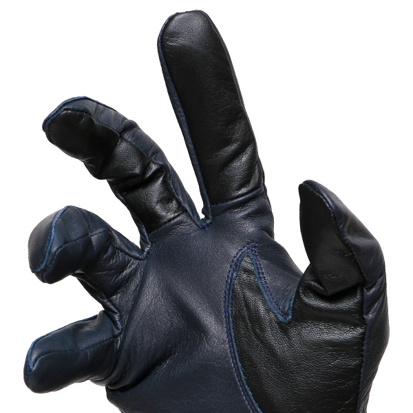  佐々木手袋 日本製 牛革 レザー メンズ 手袋 スマートフォン対応 ブルー ネイビー 青色 防寒 革手袋 本革 国産 オールレザー 化粧箱付き スマホ対応 タッチパネル 操作可能 高級 おしゃれ プレゼント 男性 大人 通勤 三本山 経年変化 味わい 暖かい