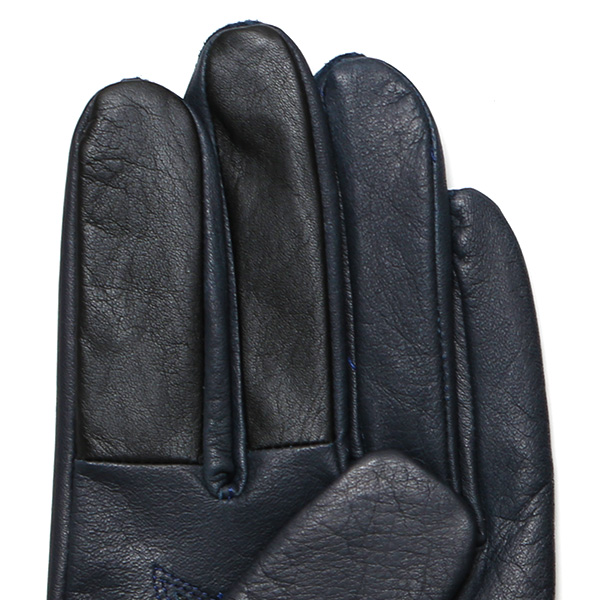  佐々木手袋 日本製 牛革 レザー メンズ 手袋 スマートフォン対応 ブルー ネイビー 青色 防寒 革手袋 本革 国産 オールレザー 化粧箱付き スマホ対応 タッチパネル 操作可能 高級 おしゃれ プレゼント 男性 大人 通勤 三本山 経年変化 味わい 暖かい