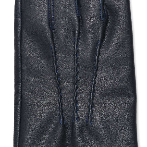  佐々木手袋 日本製 牛革 レザー メンズ 手袋 スマートフォン対応 ブルー ネイビー 青色 防寒 革手袋 本革 国産 オールレザー 化粧箱付き スマホ対応 タッチパネル 操作可能 高級 おしゃれ プレゼント 男性 大人 通勤 三本山 経年変化 味わい 暖かい