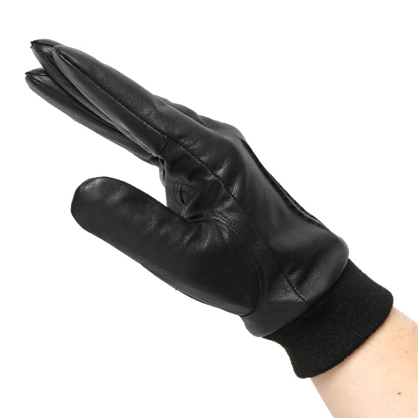  佐々木手袋 日本製 牛革 レザー メンズ 手袋 スマートフォン対応 ブラック 黒 黒色 リブ付き カフス付き 防寒 革手袋 本革 国産 オールレザー 化粧箱付き スマホ対応 タッチパネル 操作可能 高級 おしゃれ プレゼント 男性 大人 通勤 三本山 暖かい