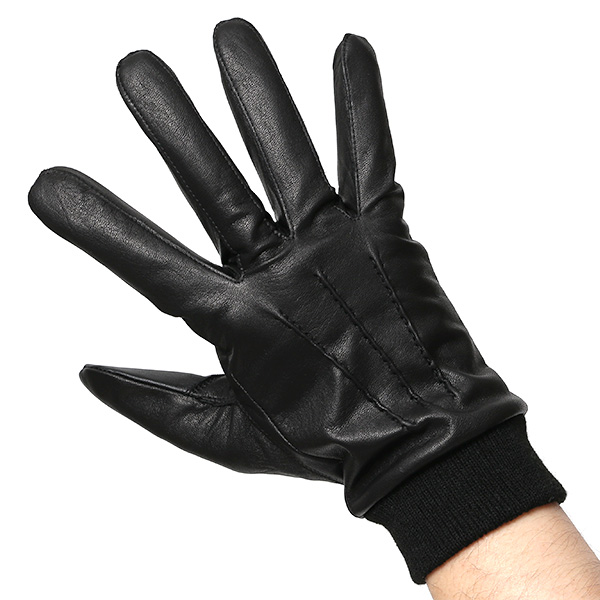  佐々木手袋 日本製 牛革 レザー メンズ 手袋 スマートフォン対応 ブラック 黒 黒色 リブ付き カフス付き 防寒 革手袋 本革 国産 オールレザー 化粧箱付き スマホ対応 タッチパネル 操作可能 高級 おしゃれ プレゼント 男性 大人 通勤 三本山 暖かい