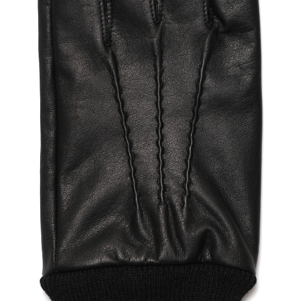  佐々木手袋 日本製 牛革 レザー メンズ 手袋 スマートフォン対応 ブラック 黒 黒色 リブ付き カフス付き 防寒 革手袋 本革 国産 オールレザー 化粧箱付き スマホ対応 タッチパネル 操作可能 高級 おしゃれ プレゼント 男性 大人 通勤 三本山 暖かい