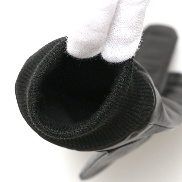  佐々木手袋 日本製 牛革 レザー メンズ 手袋 スマートフォン対応 ブラック 黒 黒色 リブ付き カフス付き 防寒 革手袋 本革 国産 オールレザー 化粧箱付き スマホ対応 タッチパネル 操作可能 高級 おしゃれ プレゼント 男性 大人 通勤 三本山 暖かい