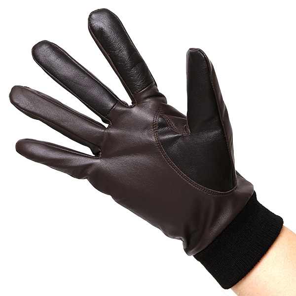  佐々木手袋 日本製 牛革 レザー メンズ 手袋 スマートフォン対応 ダークブラウン ブラウン 茶 茶色 リブ付き カフス付き 防寒 革手袋 本革 国産 オールレザー 化粧箱付き スマホ対応 タッチパネル 操作可能 高級 おしゃれ プレゼント 男性 大人 通勤 三本山 暖かい