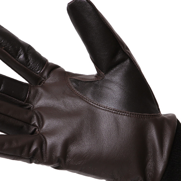  佐々木手袋 日本製 牛革 レザー メンズ 手袋 スマートフォン対応 ダークブラウン ブラウン 茶 茶色 リブ付き カフス付き 防寒 革手袋 本革 国産 オールレザー 化粧箱付き スマホ対応 タッチパネル 操作可能 高級 おしゃれ プレゼント 男性 大人 通勤 三本山 暖かい