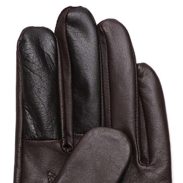  佐々木手袋 日本製 牛革 レザー メンズ 手袋 スマートフォン対応 ダークブラウン ブラウン 茶 茶色 リブ付き カフス付き 防寒 革手袋 本革 国産 オールレザー 化粧箱付き スマホ対応 タッチパネル 操作可能 高級 おしゃれ プレゼント 男性 大人 通勤 三本山 暖かい