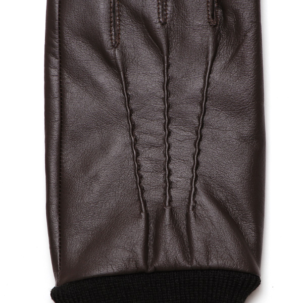  佐々木手袋 日本製 牛革 レザー メンズ 手袋 スマートフォン対応 ダークブラウン ブラウン 茶 茶色 リブ付き カフス付き 防寒 革手袋 本革 国産 オールレザー 化粧箱付き スマホ対応 タッチパネル 操作可能 高級 おしゃれ プレゼント 男性 大人 通勤 三本山 暖かい