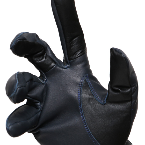  佐々木手袋 日本製 牛革 レザー メンズ 手袋 スマートフォン対応 ブルー ネイビー 青色 リブ付き カフス付き 防寒 革手袋 本革 国産 オールレザー 化粧箱付き スマホ対応 タッチパネル 操作可能 高級 おしゃれ プレゼント 男性 大人 通勤 三本山 暖かい