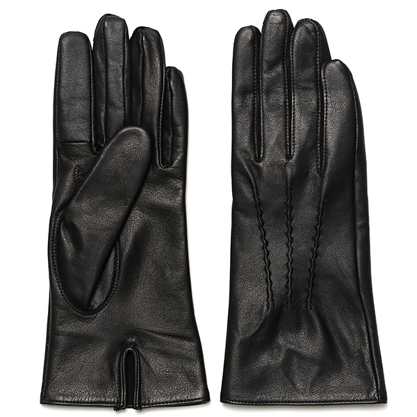 佐々木手袋 レディース 牛革 三本山革手袋 ブラック