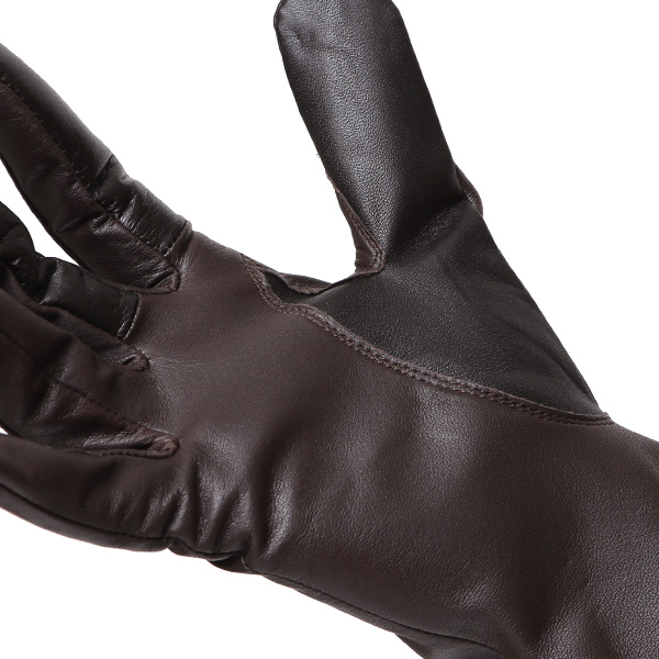  佐々木手袋 日本製 牛革 レザー レディース 手袋 スマートフォン対応 ダークブラウン ブラウン 茶 茶色 防寒 革手袋 本革 国産 オールレザー 化粧箱付き スマホ対応 タッチパネル 操作可能 高級 おしゃれ プレゼント 女性 大人 通勤 三本山 経年変化 味わい 暖かい
