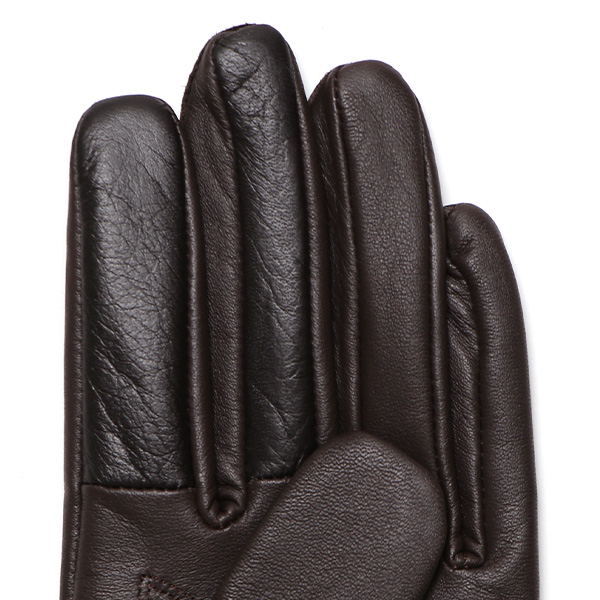  佐々木手袋 日本製 牛革 レザー レディース 手袋 スマートフォン対応 ダークブラウン ブラウン 茶 茶色 防寒 革手袋 本革 国産 オールレザー 化粧箱付き スマホ対応 タッチパネル 操作可能 高級 おしゃれ プレゼント 女性 大人 通勤 三本山 経年変化 味わい 暖かい