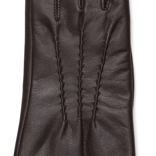  佐々木手袋 日本製 牛革 レザー レディース 手袋 スマートフォン対応 ダークブラウン ブラウン 茶 茶色 防寒 革手袋 本革 国産 オールレザー 化粧箱付き スマホ対応 タッチパネル 操作可能 高級 おしゃれ プレゼント 女性 大人 通勤 三本山 経年変化 味わい 暖かい