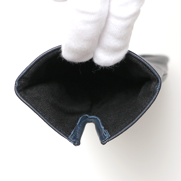  佐々木手袋 日本製 牛革 レザー レディース 手袋 スマートフォン対応 ブルー ネイビー 青色 防寒 革手袋 本革 国産 オールレザー 化粧箱付き スマホ対応 タッチパネル 操作可能 高級 おしゃれ プレゼント 女性 大人 通勤 三本山 経年変化 味わい 暖かい