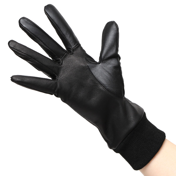  佐々木手袋 日本製 牛革 レザー レディース 手袋 スマートフォン対応 ブラック 黒 黒色 リブ付き カフス付き 防寒 革手袋 本革 国産 オールレザー 化粧箱付き スマホ対応 タッチパネル 操作可能 高級 おしゃれ プレゼント 女性 大人 通勤 三本山 暖かい