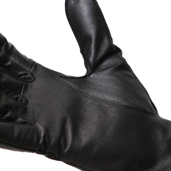  佐々木手袋 日本製 牛革 レザー レディース 手袋 スマートフォン対応 ブラック 黒 黒色 リブ付き カフス付き 防寒 革手袋 本革 国産 オールレザー 化粧箱付き スマホ対応 タッチパネル 操作可能 高級 おしゃれ プレゼント 女性 大人 通勤 三本山 暖かい