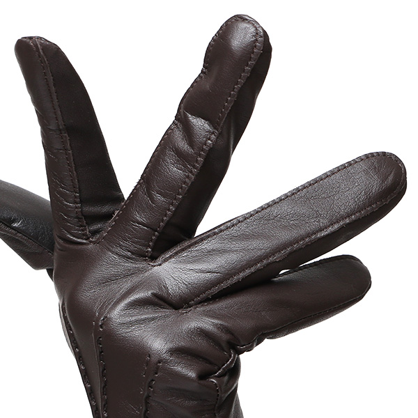  佐々木手袋 日本製 牛革 レザー レディース 手袋 スマートフォン対応 ダークブラウン ブラウン 茶 茶色 リブ付き カフス付き 防寒 革手袋 本革 国産 オールレザー 化粧箱付き スマホ対応 タッチパネル 操作可能 高級 おしゃれ プレゼント 女性 大人 通勤 三本山 暖かい
