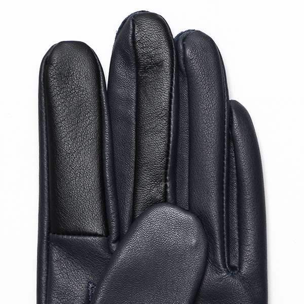 佐々木手袋 日本製 牛革 レザー レディース 手袋 スマートフォン対応 ブルー ネイビー 青色 リブ付き カフス付き 防寒 革手袋 本革 国産 オールレザー 化粧箱付き スマホ対応 タッチパネル 操作可能 高級 おしゃれ プレゼント 女性 大人 通勤 三本山 暖かい