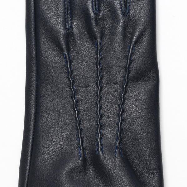 佐々木手袋 日本製 牛革 レザー レディース 手袋 スマートフォン対応 ブルー ネイビー 青色 リブ付き カフス付き 防寒 革手袋 本革 国産 オールレザー 化粧箱付き スマホ対応 タッチパネル 操作可能 高級 おしゃれ プレゼント 女性 大人 通勤 三本山 暖かい