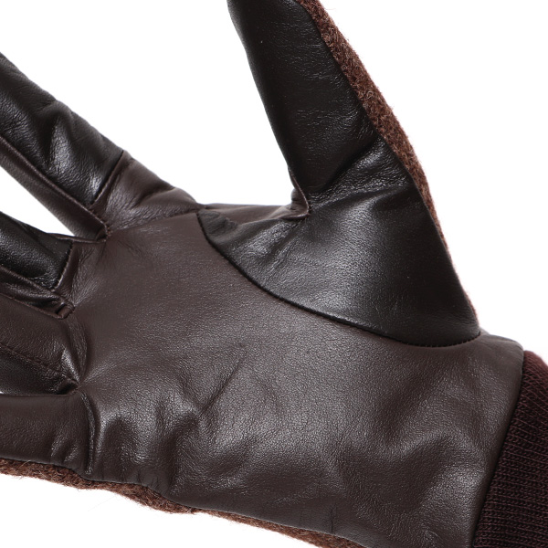  佐々木手袋 日本製 ハリスツイード 牛革 レザー メンズ 手袋 スマートフォン対応 ダークブラウン ブラウン 茶 茶色 リブ付き カフス付き 防寒 革手袋 本革 国産 オールレザー 化粧箱付き スマホ対応 タッチパネル 操作可能 高級 おしゃれ プレゼント 男性 暖かい