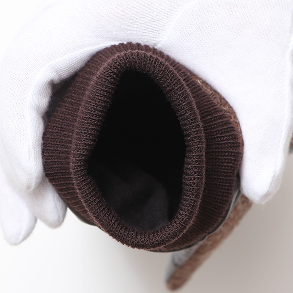  佐々木手袋 日本製 ハリスツイード 牛革 レザー メンズ 手袋 スマートフォン対応 ダークブラウン ブラウン 茶 茶色 リブ付き カフス付き 防寒 革手袋 本革 国産 オールレザー 化粧箱付き スマホ対応 タッチパネル 操作可能 高級 おしゃれ プレゼント 男性 暖かい