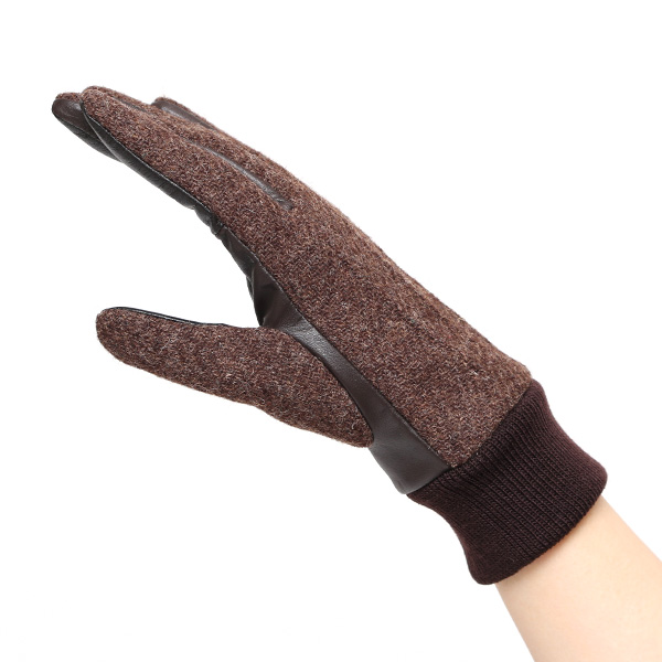  佐々木手袋 日本製 ハリスツイード 牛革 レザー レディース 手袋 スマートフォン対応 ダークブラウン ブラウン 茶 茶色 リブ付き  防寒 革手袋 本革 国産 オールレザー 化粧箱付き スマホ タッチパネル 操作可能 おしゃれ プレゼント 女性 大人 通勤 暖かい