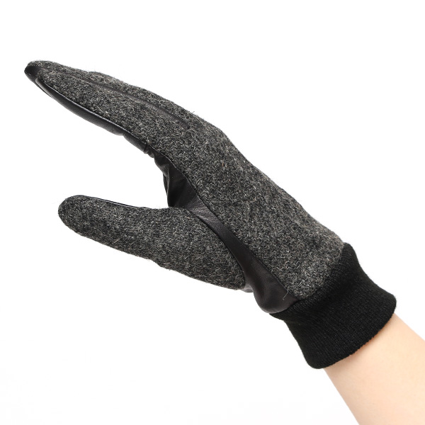  佐々木手袋 日本製 ハリスツイード 牛革 レザー レディース 手袋 スマートフォン対応 ダークグレー グレー グレイ 灰色 リブ付き  防寒 革手袋 本革 国産 オールレザー 化粧箱付き スマホ タッチパネル 操作可能 おしゃれ プレゼント 女性 大人 通勤 暖かい