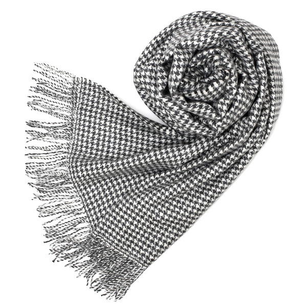 シルケボープレード 130×200cm ベビーアルパカストール 千鳥ブラック