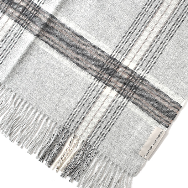  大判 マフラー ストール 130×200cm ブランド メンズ レディース ベビー アルパカ 100％ 秋冬 厚手 ブランケット グレー グレイ 灰色 クリスマス プレゼント ギフト チェック  無地 Silkeborg Plaids(シルケボープレード)
