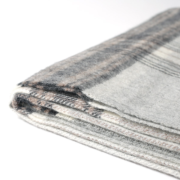  大判 マフラー ストール 130×200cm ブランド メンズ レディース ベビー アルパカ 100％ 秋冬 厚手 ブランケット グレー グレイ 灰色 クリスマス プレゼント ギフト チェック  無地 Silkeborg Plaids(シルケボープレード)